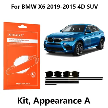 ZHUAIYA ajtóélvédők Ajtófogantyú csésze festékvédő fólia TPU PPF BMW X6 2019-2015 4D SUV autó assecories