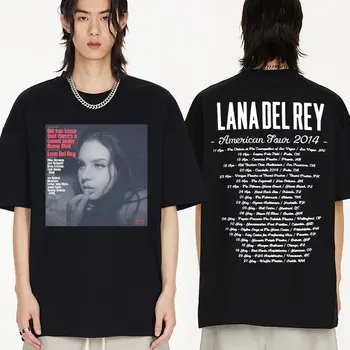 Énekesnő Lana Del Rey póló American Tour koncert póló férfi női hiphop vintage haradzsuku pólók rövid ujjú utcai ruházat