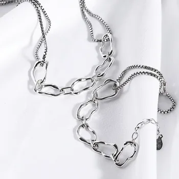 Új igazi S925 sterling ezüst nyaklánc női divat Thai ezüst vintage ezüst karkötő lánc tömör 925 ezüst ékszer